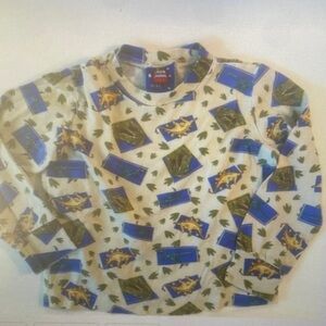 Colorful Dinosaur Print Long Sleeve Shirt